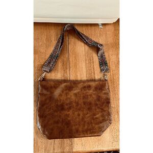 Vegan Leather Brown Boho Crossbody new without tags